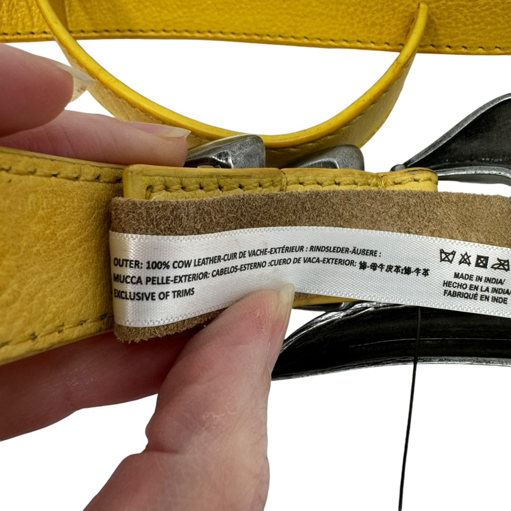 NWOT Free People Billie Leather Belt in Honey - Picture 3 of 9